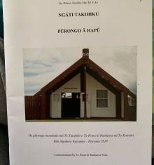 Book cover: Ngāti Takihiku Pūrongo ā-Hapū - He kāwei tautika mai ki a au (Draft)